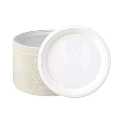 Plât Rownd Bagasse Gwyn